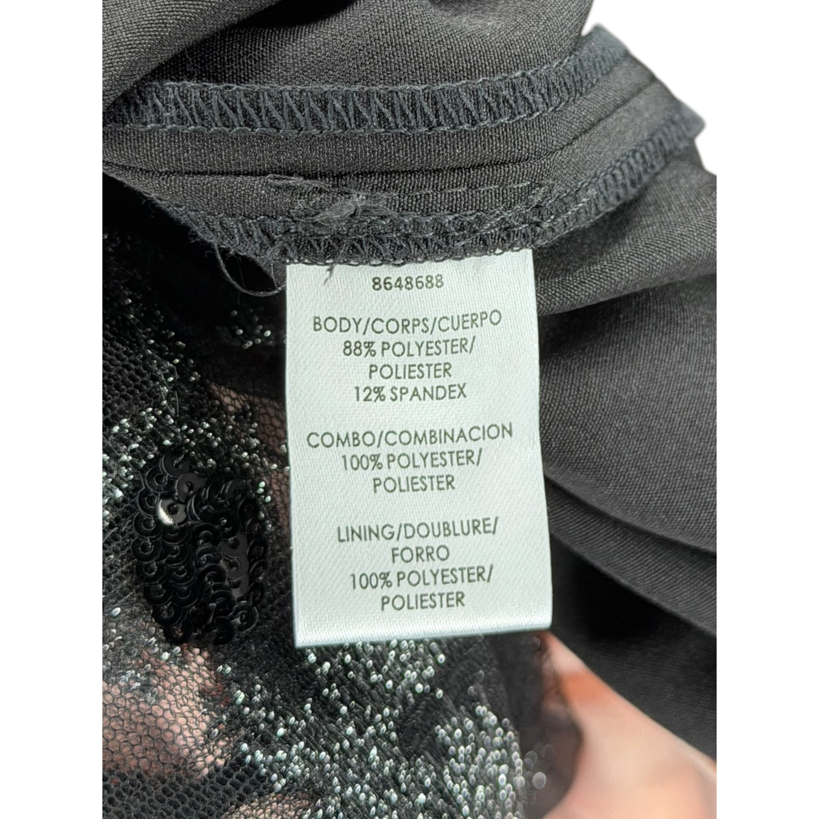 Js Collections Jumpsuit Black Blush Sequin Lace Wide Leg Women's Size 8 New — image 6 of 8